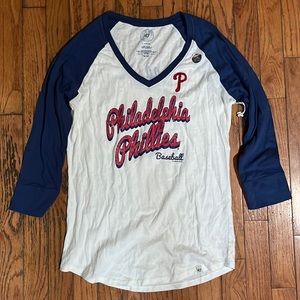 Women’s Philadelphia Phillies V-neck baseball style shirt